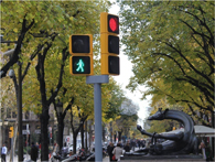 Traffic light in Barcelona