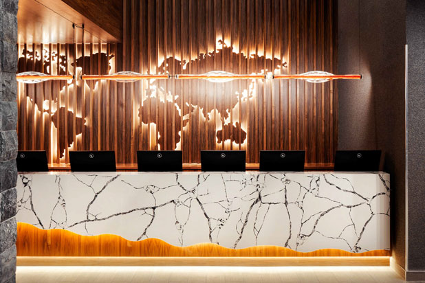 DUNE lamp by LZF at the World Spa in NYC, USA. Photo by Brian Berkowitz and BK Developers, courtesy of Lzf.
