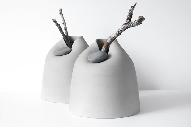 New vases with stone –numbered collection-