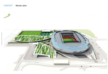 Maqueta del estadio olímpico de Qatar Fundation en Doha. Arquitectura desarrollada por RFA ARCHITECTS e interiorismo del estadio desarrollado por Tomás Alía