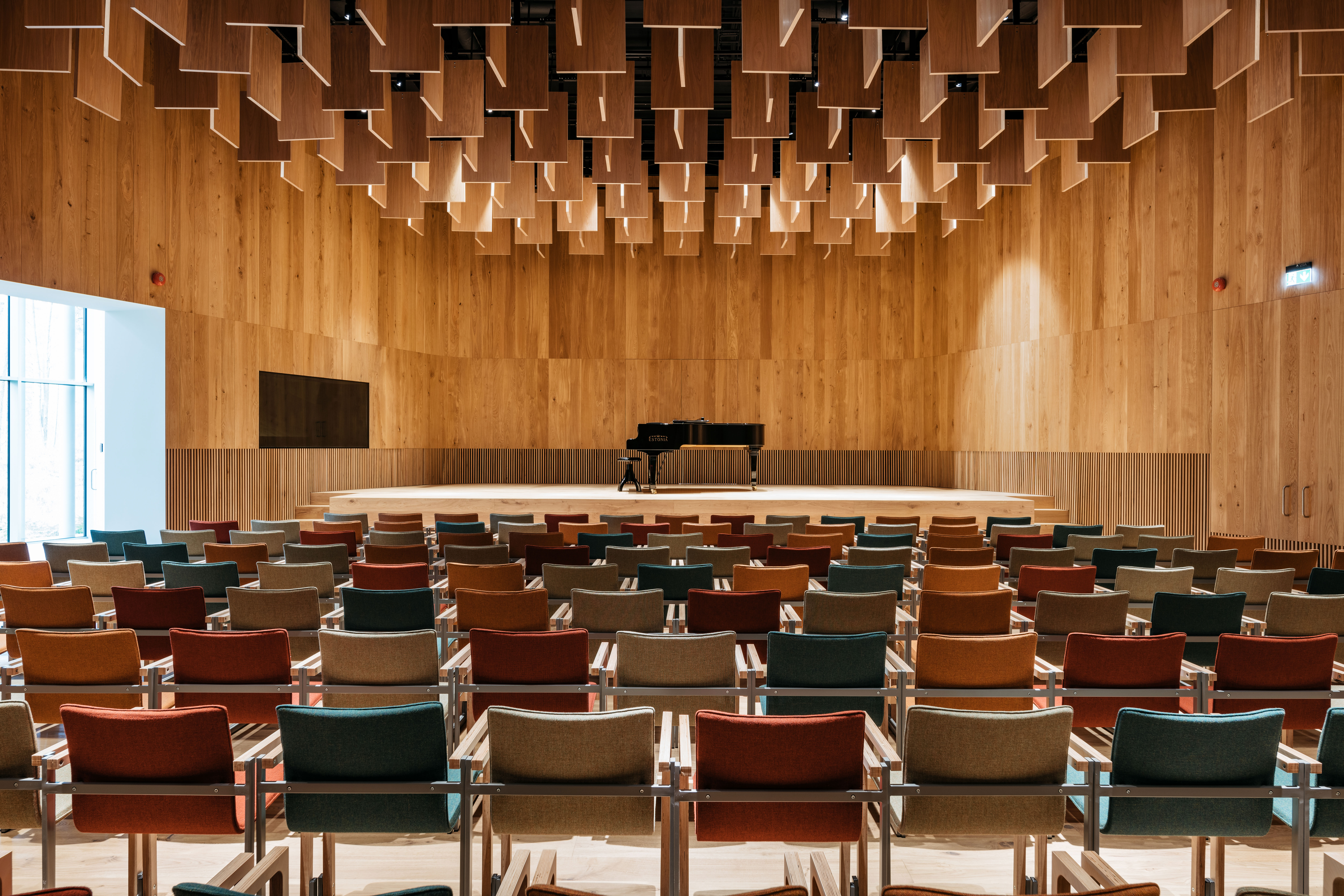 NORA chairs at the ARVO PART auditorium and concert hall in Estonia. Photo: Courtesy of Akaba.