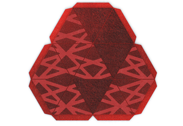 Alfombra Pirámide de la colección Nurbs, diseñada por Edeestudio