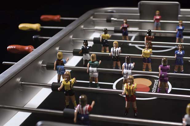 ELLA, the first female RS Barcelona foosball player in a personalized edition for Mastercard. Photo courtesy of RS Barcelona.