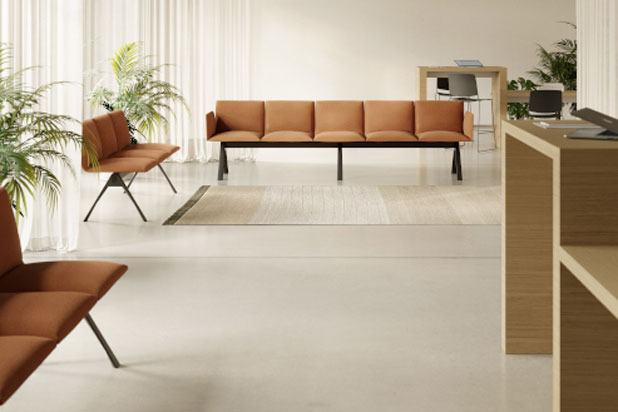 SLAM SOFT Benches designed by Lievore Altherr Molina for Sellex. Photo courtesy of Sellex.