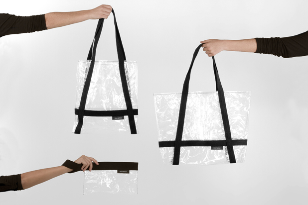 RR402 bags and cosmetic bags made from recycled plastic by Andreu Carulla for Roca Recicla. Photo courtesy of Andreu Carulla.