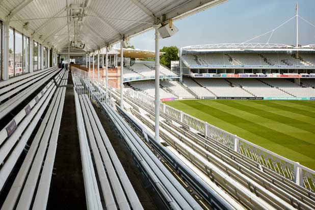BENCH B benches designed by Konstantin Grcic for BD Barcelona Design at the Lord's Cricket Ground in London (UK), Photo by ©Alan Williams, courtesy of BD Barcelona Design.