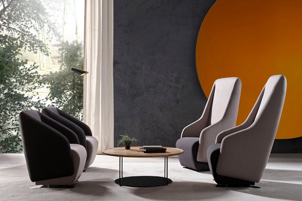 LILY armchair designed by Dsigno. Photo courtesy of BELTA&FRAJUMAR