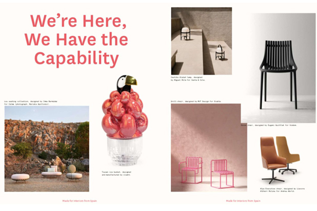 Advertising report about Spanish design in Disegno magazine