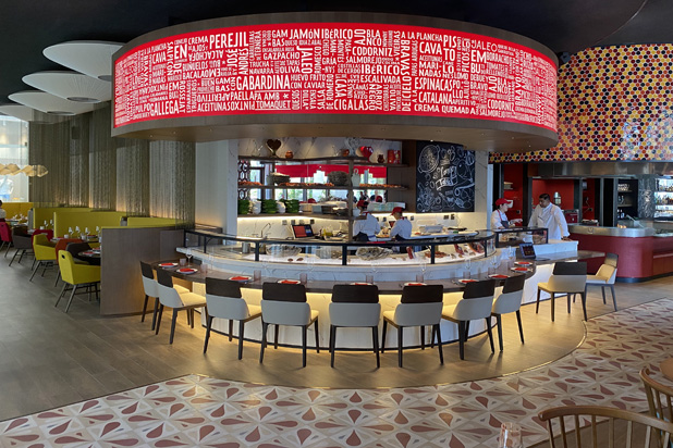 Jaleo restaurant by Chef José Andrés in Dubai, UEA. Photo by CGA, courtesy of Capella García Arquitectura.