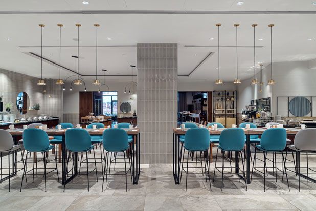Maine and Volta lamps by Estiluz at Hilton Hotel in Gdansk