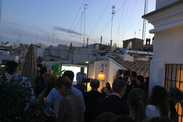 International press presentation of the 2022 Valencia World Capital of Design at the Marqués House Hotel terrace.