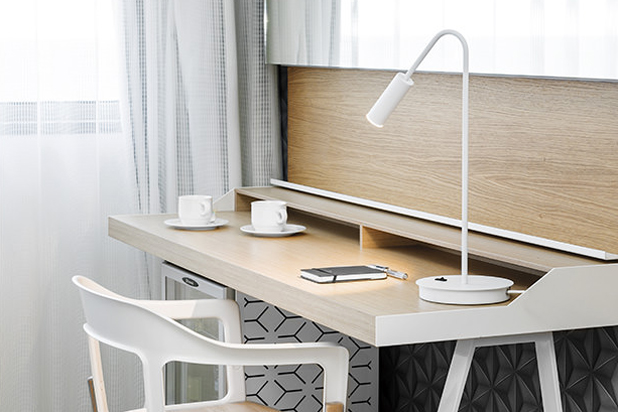 VOLTA desk lamp designed by Nahtrang Studio for Estiluz. Photo courtesy of Estiluz.