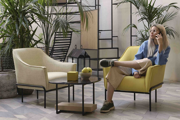 CALVIN armchairs designed by Yonoh for Lebom. Photo by Lebom.