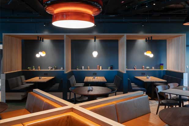 BOHEMIA and DIPPING lamps at the Comfort Hotel in Arlanda, Sweden. Photo by Mathias Nordgren, courtesy of Marset