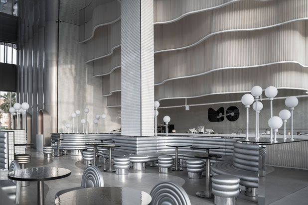 The MO patisserie/espresso bar designed by Masquespacio for Rightgrain in Al Khobar, Saudi Arabia. Photo courtesy of Masquespacio.