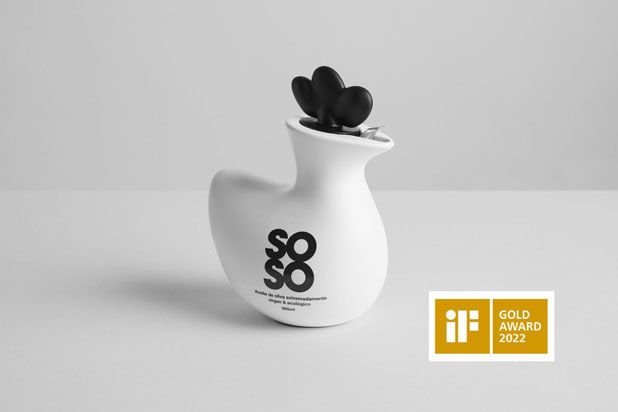 SOSO olive oil dispenser designed by Grupo Idea Soluciones Integrales for Soso Factory - IF Gold Award 2022 winner.