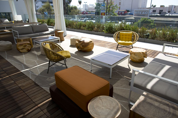 NOW Carpets rugs cover the rooftop of NeueHouse Hollywood