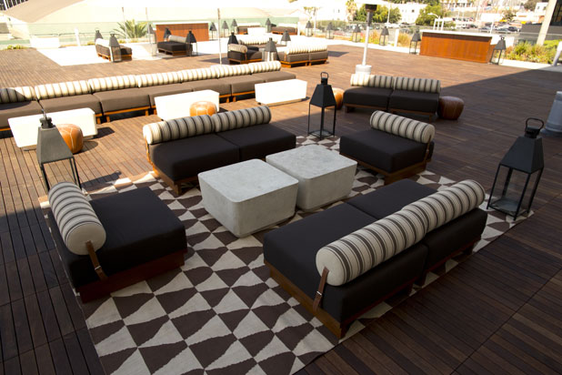 NOW Carpets rugs cover the rooftop of NeueHouse Hollywood