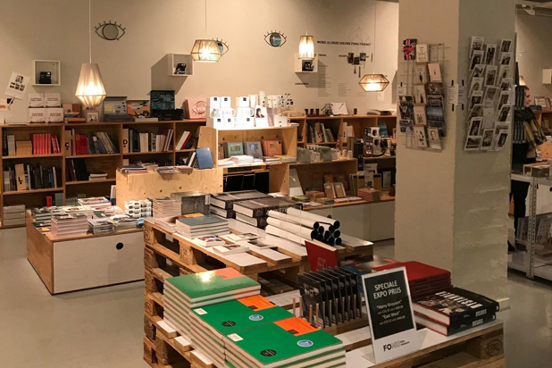 OlebyFm lamps in the bookshop at FOMU in Antwerp (Belgium). Photo Courtesy of OlebyFm