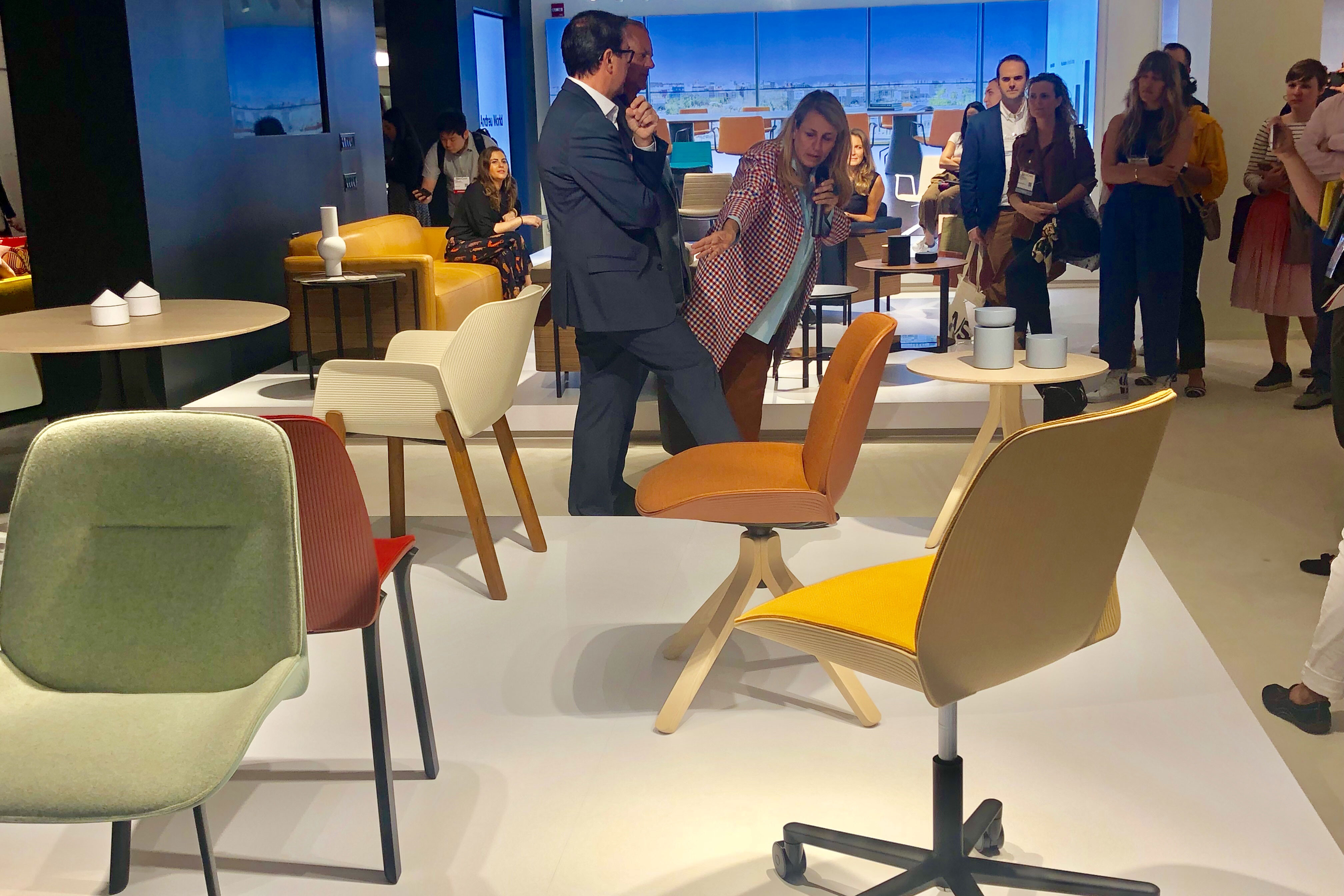 Presentation of the 'Nuez' collection by Spanish designer Patricia Urquiola at the Andreu World booth