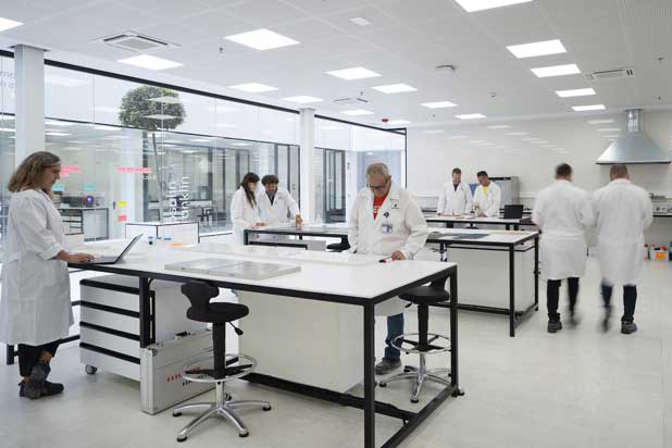 Interior of the Cosentino R&D Center laboratory. Photo courtesy of Cosentino.
