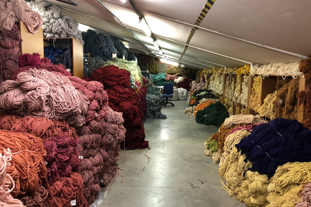 Dyed wool warehouse