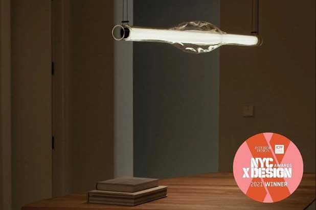 DUNE lamp by Mayice for LZF. Winner of a 2021 NYCxDesign Award in the 'Pendant Fixtures' category