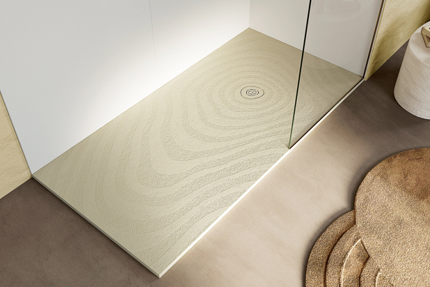 NATUR WAVE shower tray by Acquabella. Red Dot Design Awards 2023 winner.