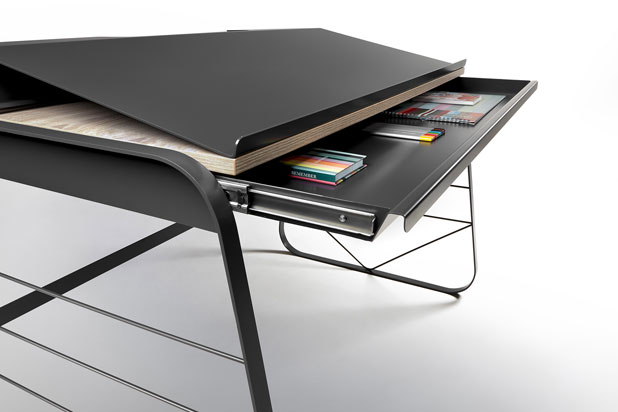 IRU desk designed by Gauzak for Made Design. Photo courtesy of Made Design.