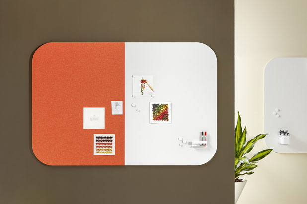 SAGA whiteboards and sound-absorbing panels designed by Alex Fernández Camps for Made Design. Photo courtesy of Made Design.