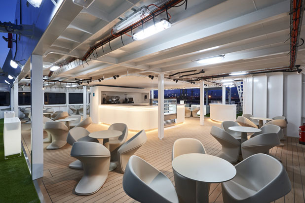 Vondom´s furniture on the ferry Cap de Barbaria. Photo courtesy of Vondom.