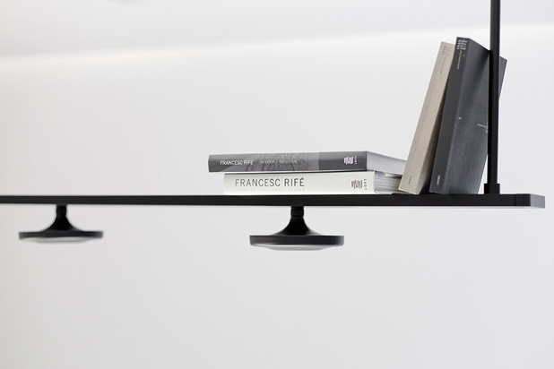 Button ceiling-hung shelf, designed  by Francesc Rifé for Estiluz