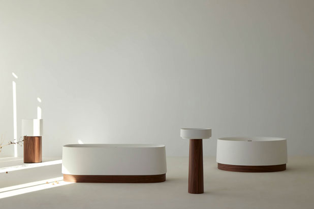 Colección de bañera y lavabo OASIS diseñada por Jorge Herrera para Sanycces. Foto cortesía de Sanycces.