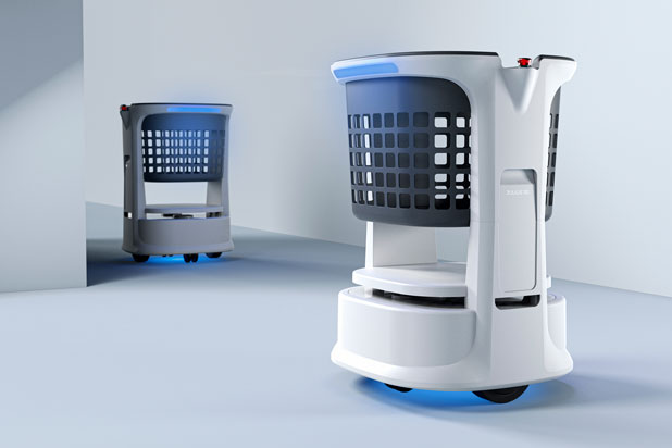 JuliusTEC shopping cart robot by Alegre Design for Carttec. Photo courtesy of Alegre Design.
