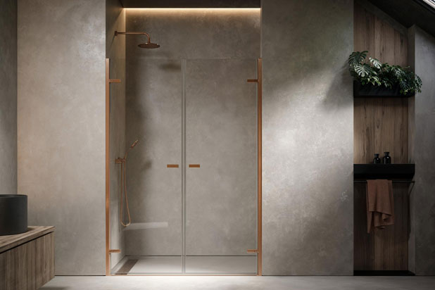 Mamparas de ducha BRISSE de Profiltek. Foto cortesía de Profiltek. 