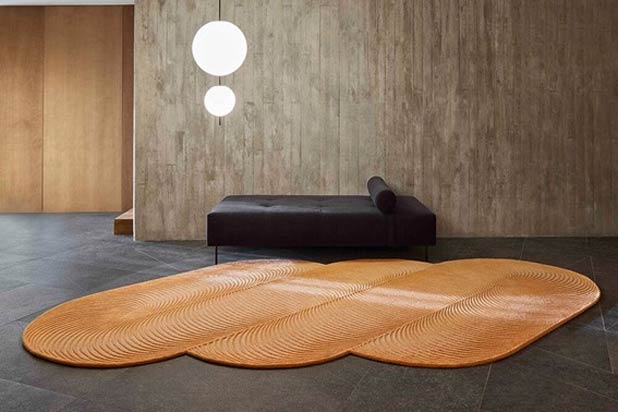 Alfombra GIRO PEACH de Mut Design para Gan. Foto de Ángel Segura, cortesía de Gan.