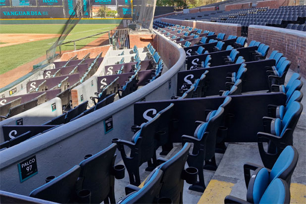 Euro Seating´s armchairs at the Saraperos de Saltillo Stadium in Mexico. Photo courtesy of Euro Seating.