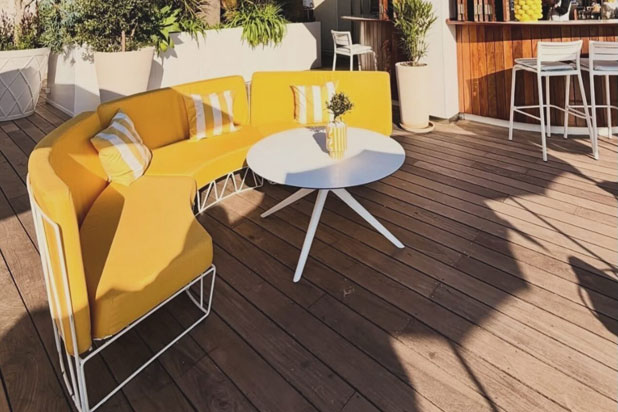 Colección LAGARTO diseñada por ILMIODESIGN para iSiMAR en el hotel Regent Carlton Cannes. Foto cortesía de iSiMAR.