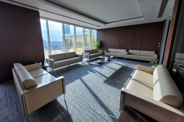 Executive sofas by Bos Barcelona at the CEO floor of the Nuclear and Radiological Regulatory Commission (NRRC). Photo courtesy of Bos Barcelona.