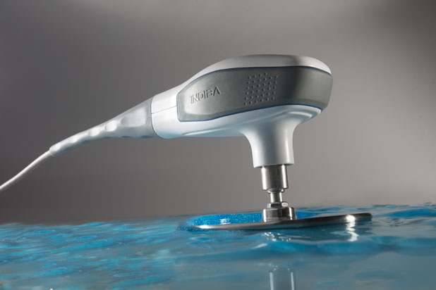 EDNA proionic device for radiofrequency stimulation by Anima Design for Indiba. Photo courtesy of Anima Design.