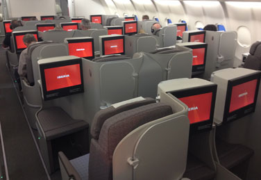 Interiores de cabina para Iberia, clase business y turista