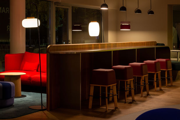 Bõln furniture at the Novotel Zúrich City West in Zurich, Switzerland. Photo courtesy of Bõln.