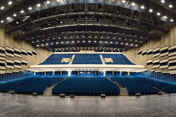Figueras Seating armchairs at the Sava Centar Congress Center in Belgrade, Serbia. Photo courtesy of Figueras Seating.
