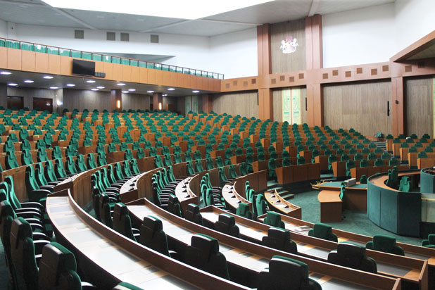 Figueras Seating armchairs at the National Assembly in Abuja, Nigeria. Photo courtesy of Figueras Seating.