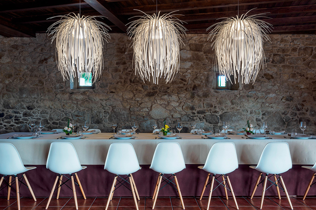 Porta do Sol de Lamela restaurant in Silleda,  Spain. TINA pendant lamps