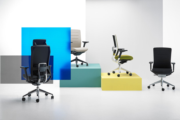 Colección de sillas TNK FLEX diseñada por Alegre Design para Actiu. Foto cortesía de Actiu.