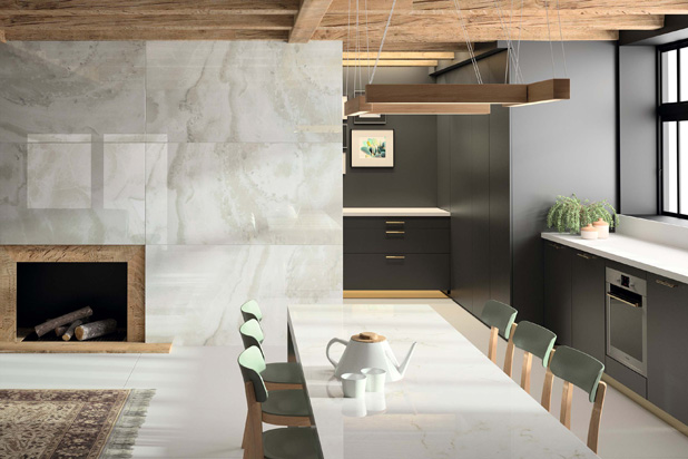 Líneas Fiord y Glacier realizadas en Dekton, Colección X Gloss natural