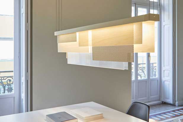 SKYLINE suspension lamp by Estudihac for LZF. Photo courtesy of LZF.