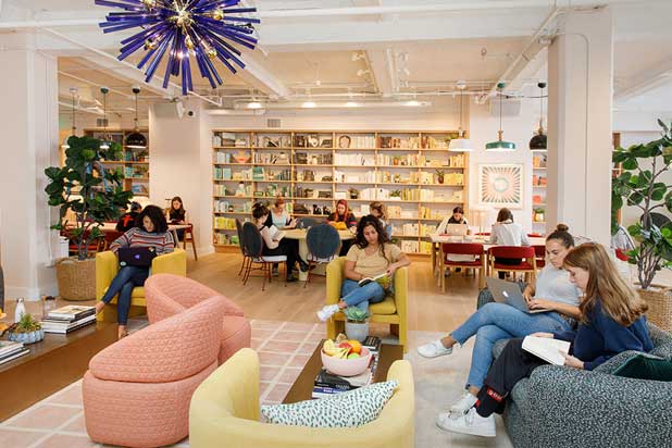 AGORA, PETIT y OKAPI armchairs and OSLO chairs by Missana at the co-working space The Wing in San Francisco, USA. Photo by Tory Williams, courtesy of Missana.