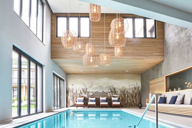 POMA pendant lamps at the Rittmeister Landhotel in Rostock, Germany. Photo courtesy of Olé Lighting. 